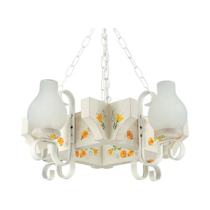 Brilagi - QUEEN Chain Chandelier 4xE14/40W/230V Beech/Cream