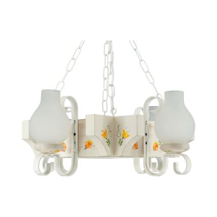 Brilagi - QUEEN Chain Chandelier 4xE14/40W/230V Beech/Cream