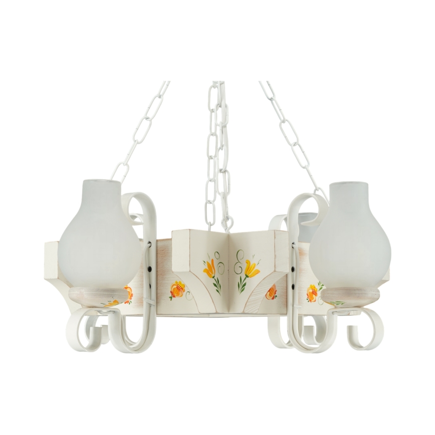 Brilagi - QUEEN Chain Chandelier 4xE14/40W/230V Beech/Cream