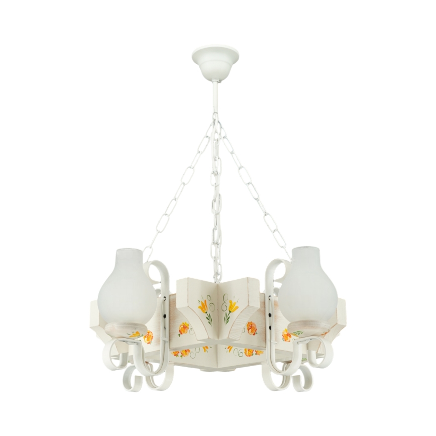 Brilagi - QUEEN Chain Chandelier 4xE14/40W/230V Beech/Cream