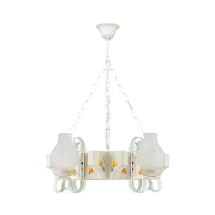 Brilagi - QUEEN Chain Chandelier 4xE14/40W/230V Beech/Cream