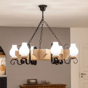 Brilagi - QUEEN Chain Chandelier 6xE14/40W/230V Oak