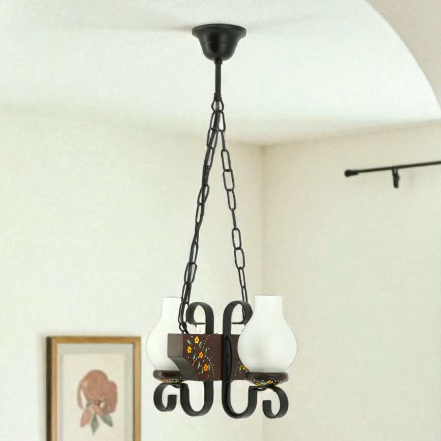Brilagi - QUEEN Chain-Hung Chandelier 2xE14/40W/230V beech/wenge