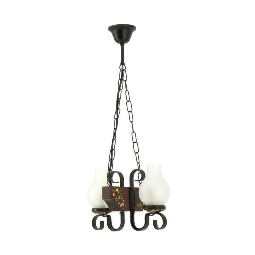 Brilagi - QUEEN Chain-Hung Chandelier 2xE14/40W/230V beech/wenge