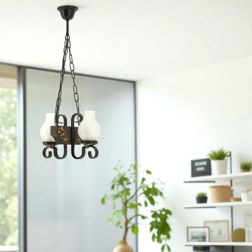 Brilagi - QUEEN Chain-Hung Chandelier 2xE14/40W/230V beech/wenge