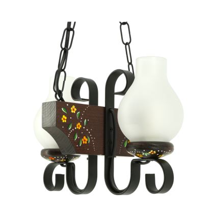 Brilagi - QUEEN Chain-Hung Chandelier 2xE14/40W/230V beech/wenge