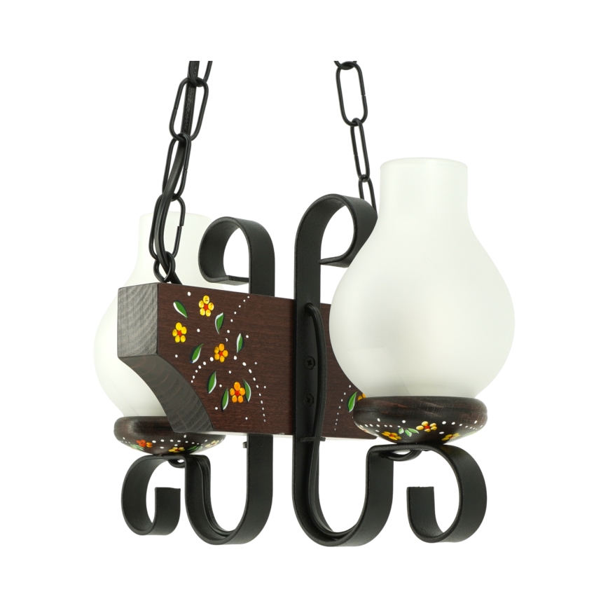 Brilagi - QUEEN Chain-Hung Chandelier 2xE14/40W/230V beech/wenge