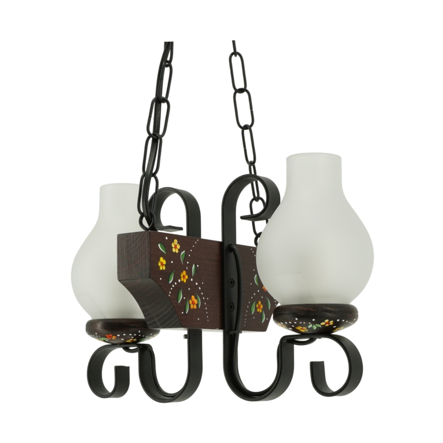 Brilagi - QUEEN Chain-Hung Chandelier 2xE14/40W/230V beech/wenge