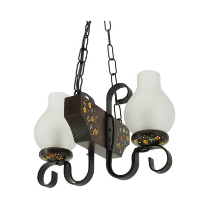 Brilagi - QUEEN Chain-Hung Chandelier 2xE14/40W/230V beech/wenge