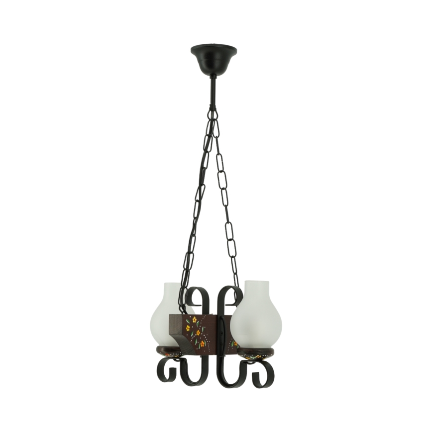 Brilagi - QUEEN Chain-Hung Chandelier 2xE14/40W/230V beech/wenge