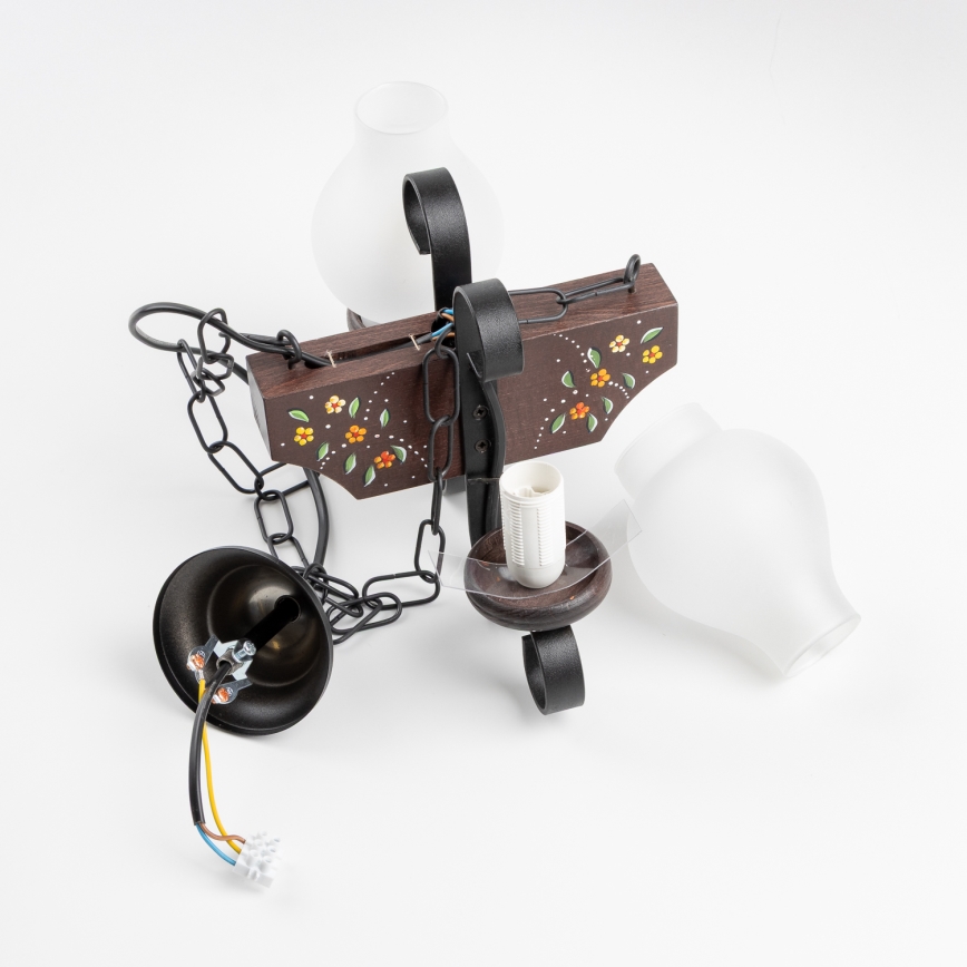 Brilagi - QUEEN Chain-Hung Chandelier 2xE14/40W/230V beech/wenge