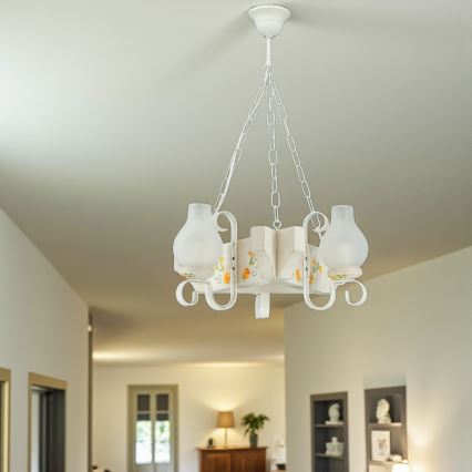 Brilagi - QUEEN Chain-Hung Chandelier 3xE14/40W/230V Beech/Cream