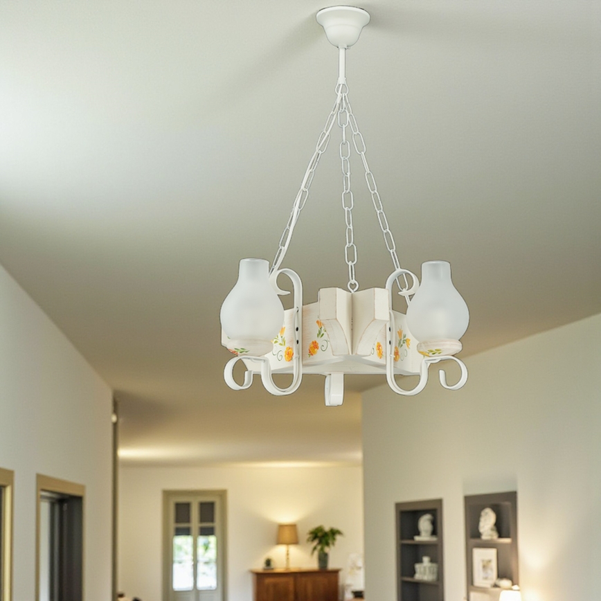 Brilagi - QUEEN Chain-Hung Chandelier 3xE14/40W/230V Beech/Cream
