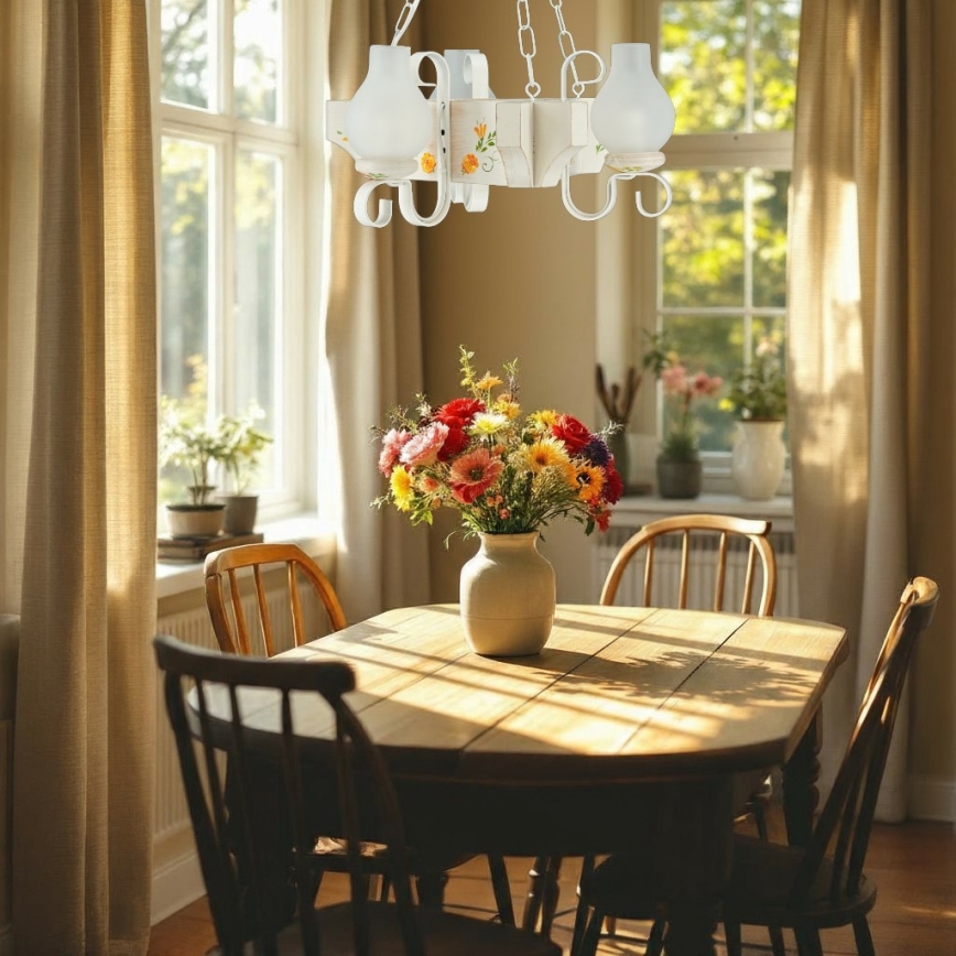 Brilagi - QUEEN Chain-Hung Chandelier 3xE14/40W/230V Beech/Cream