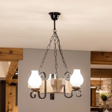 Brilagi - QUEEN Chain-Hung Chandelier 3xE14/40W/230V, Oak