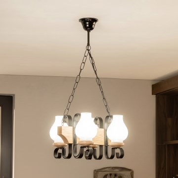 Brilagi - QUEEN chain-hung chandelier 4xE14/40W/230V oak