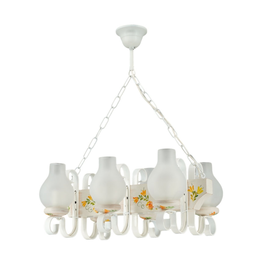Brilagi - QUEEN chain-hung chandelier 6xE14/40W/230V beech/cream