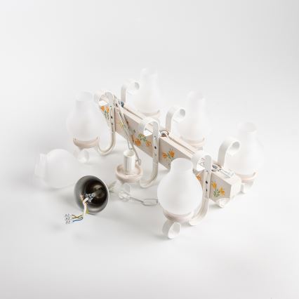 Brilagi - QUEEN chain-hung chandelier 6xE14/40W/230V beech/cream