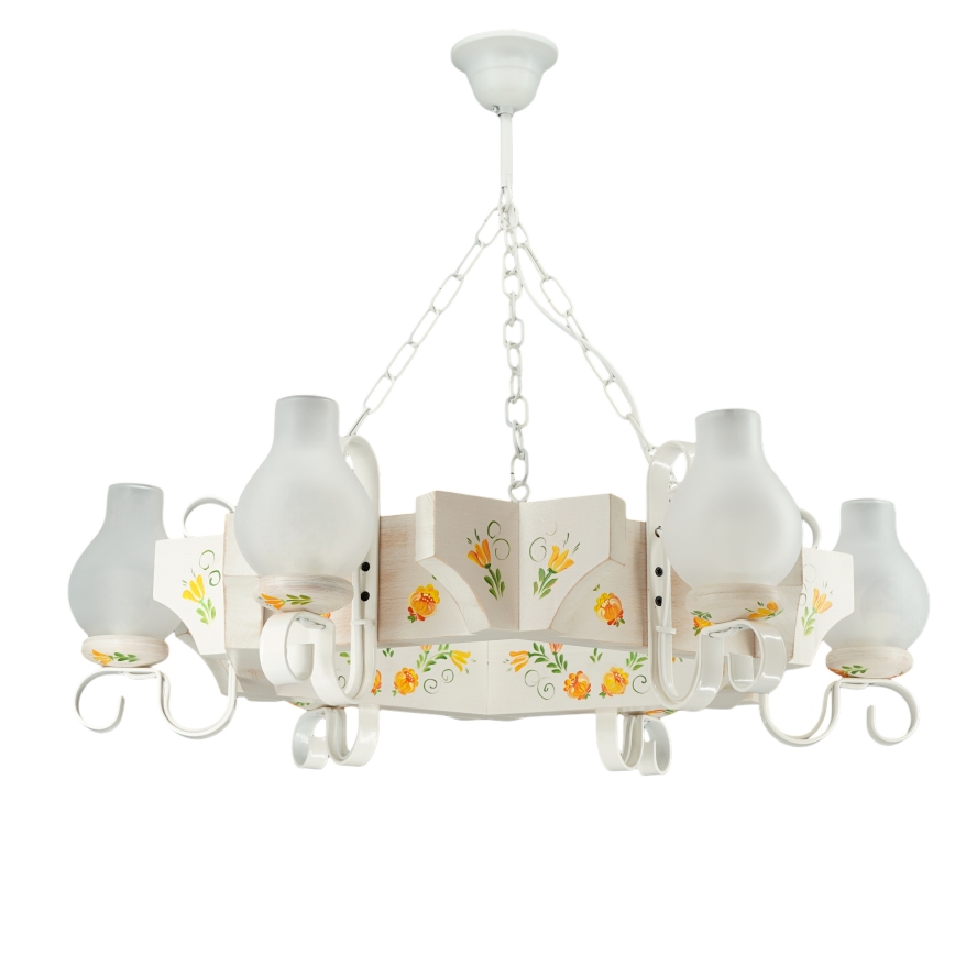 Brilagi - QUEEN chain-hung chandelier 6xE14/40W/230V beech/cream