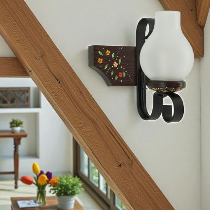 Brilagi - QUEEN Wall Lamp 1xE14/40W/230V Beech/Wenge