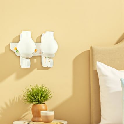 Brilagi - QUEEN Wall Light 2xE14/40W/230V beech/cream