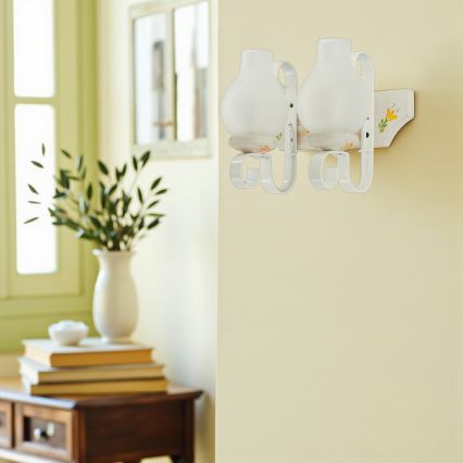 Brilagi - QUEEN Wall Light 2xE14/40W/230V beech/cream