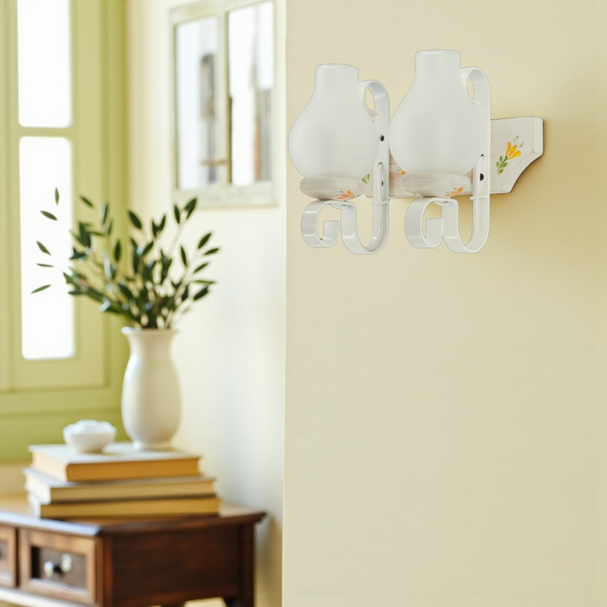 Brilagi - QUEEN Wall Light 2xE14/40W/230V beech/cream