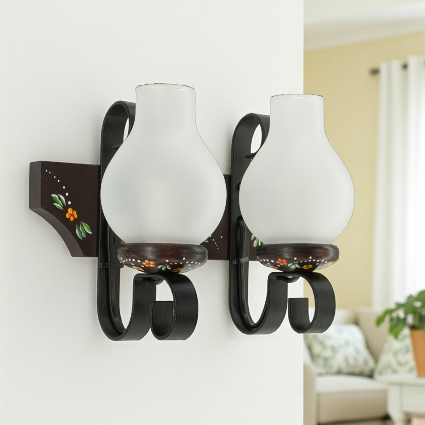 Brilagi - QUEEN Wall Sconce 2xE14/40W/230V beech/wenge