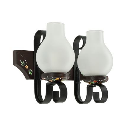 Brilagi - QUEEN Wall Sconce 2xE14/40W/230V beech/wenge