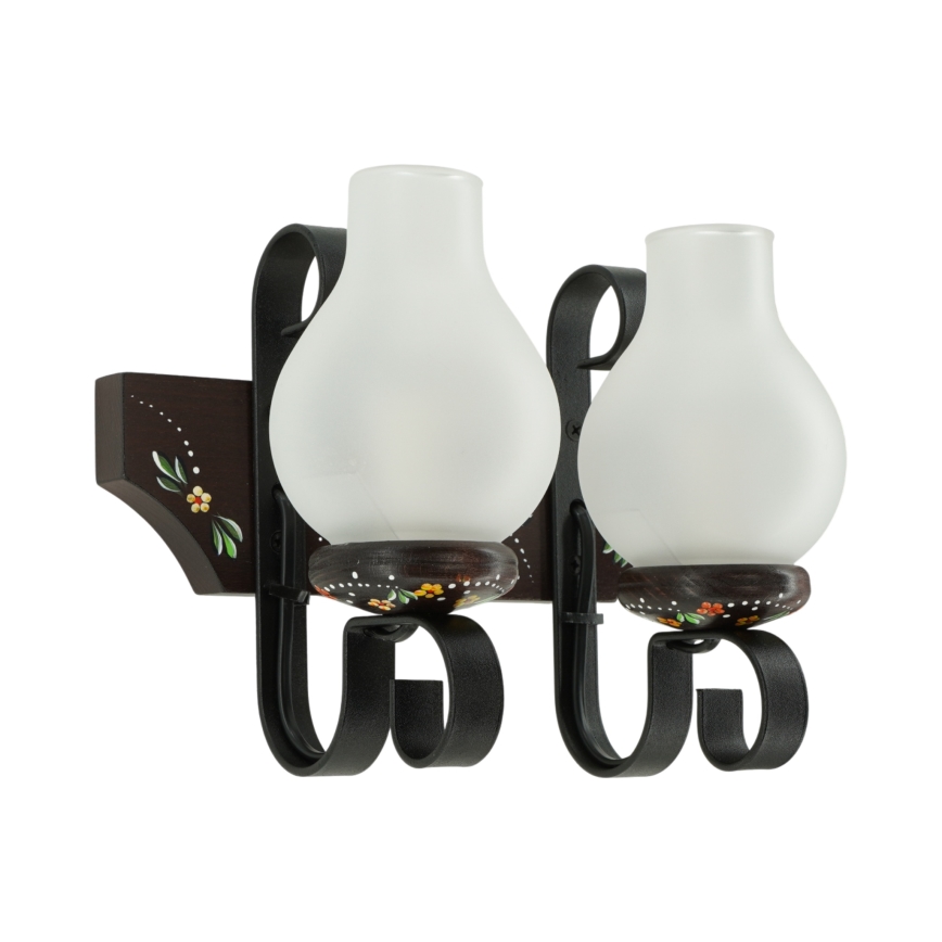 Brilagi - QUEEN Wall Sconce 2xE14/40W/230V beech/wenge