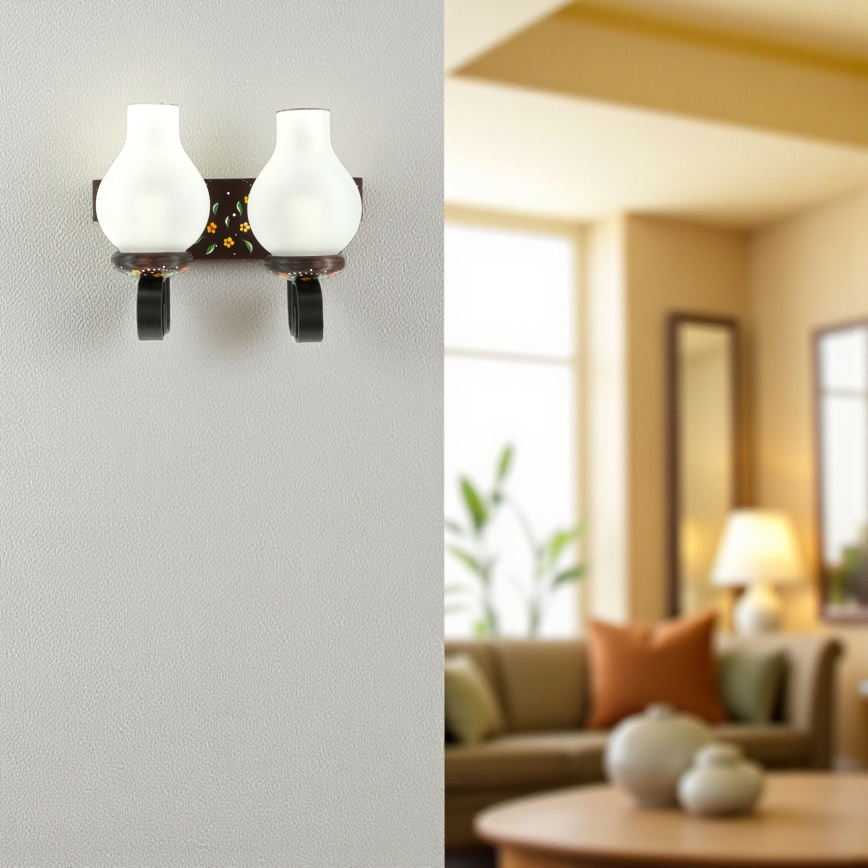 Brilagi - QUEEN Wall Sconce 2xE14/40W/230V beech/wenge