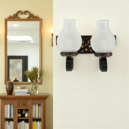 Brilagi - QUEEN Wall Sconce 2xE14/40W/230V beech/wenge