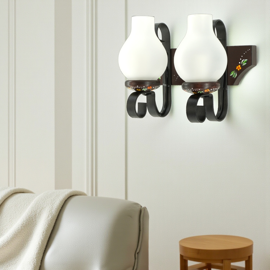 Brilagi - QUEEN Wall Sconce 2xE14/40W/230V beech/wenge