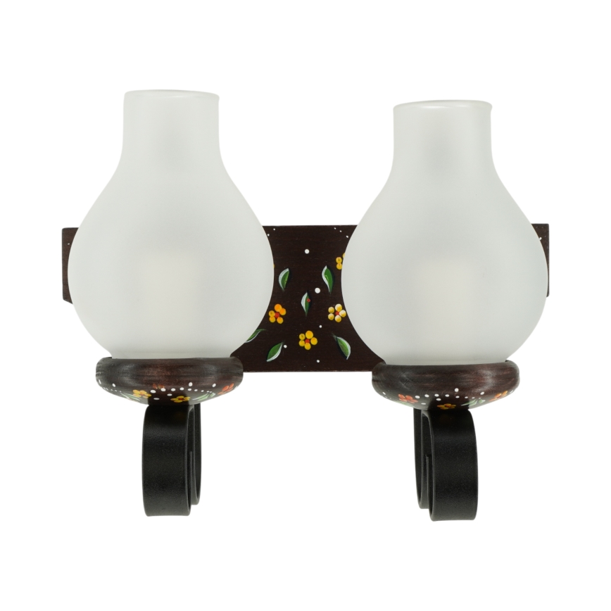 Brilagi - QUEEN Wall Sconce 2xE14/40W/230V beech/wenge