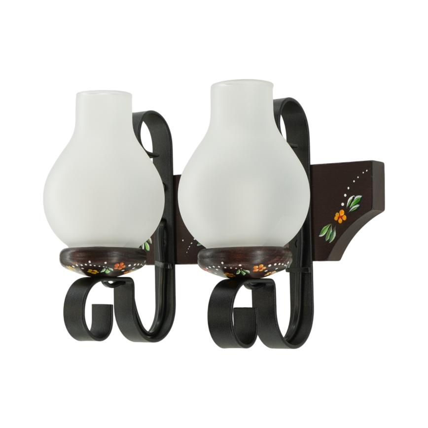 Brilagi - QUEEN Wall Sconce 2xE14/40W/230V beech/wenge