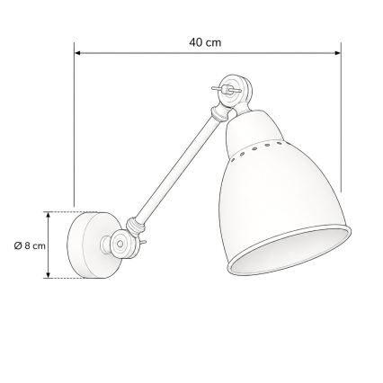 BRILAGI - QUILL Wall Light 1x E27/40W/230V, 40 cm, Black