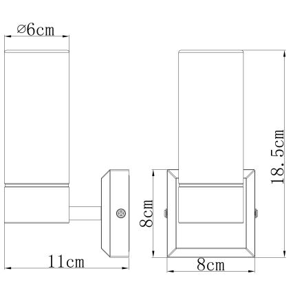 Brilagi - RAY Bathroom Wall Light 1xE14/40W/230V IP44