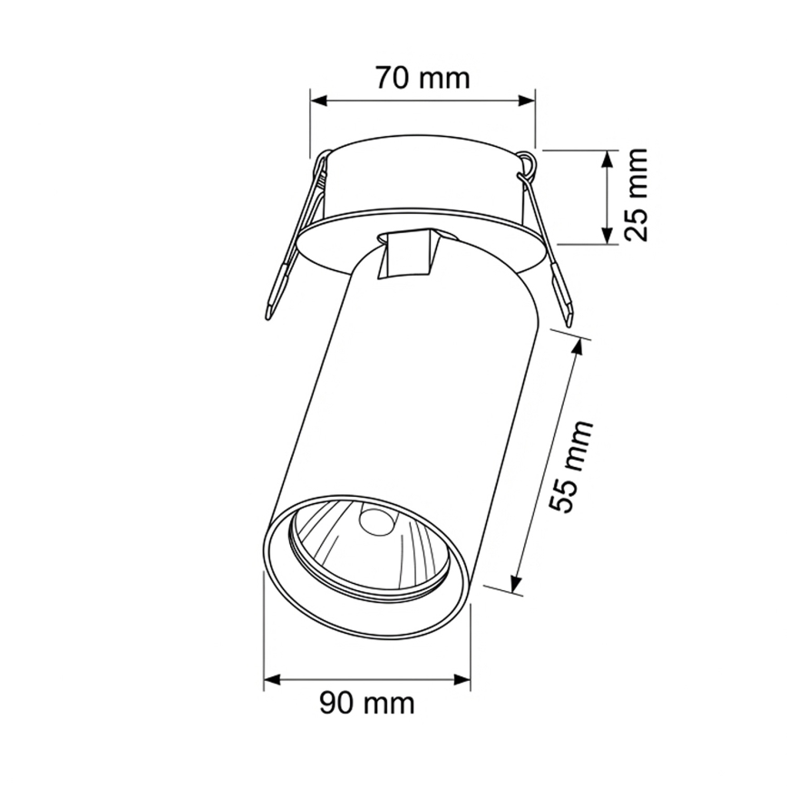 Brilagi - Recessed downlight SELE 1xGU10/30W/230V black