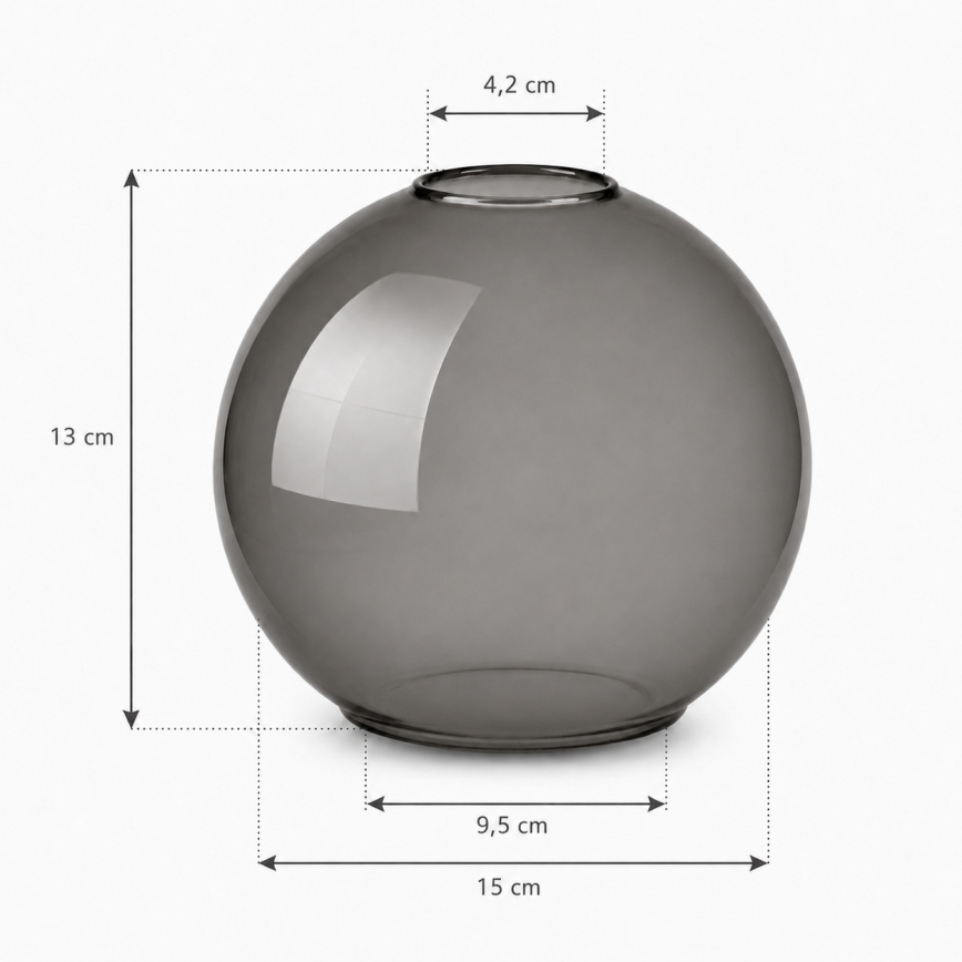 Brilagi - Replacement glass for DIOR chandelier E27, Ø 15 cm, smoky gray