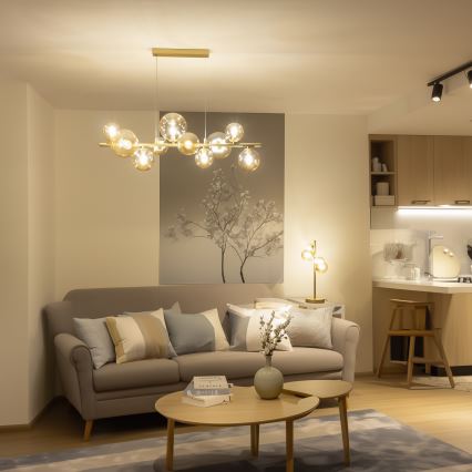 BRILAGI - Replacement glass shade for MISTEL and MILLA chandeliers, wall lights and lamps, Ø 12 cm, gold
