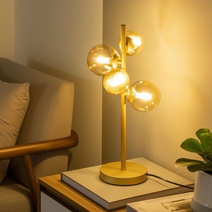 BRILAGI - Replacement glass shade for MISTEL and MILLA chandeliers, wall lights and lamps, Ø 12 cm, gold
