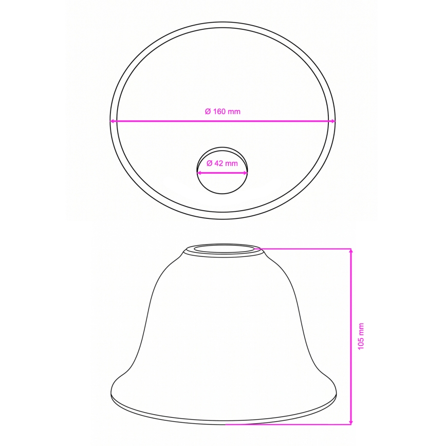 BRILAGI - Replacement glass shade for CLASSIC E14 chandelier and wall sconce, Ø 11 cm, white
