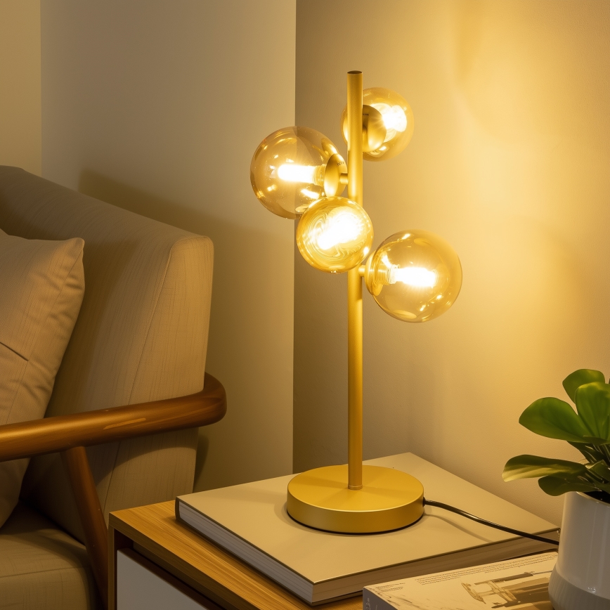 BRILAGI - Premium replacement glass shade for MISTEL and MILLA chandelier, wall light and lamp, Ø 15 cm, gold