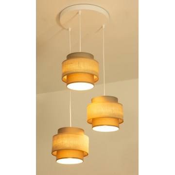 Brilagi - RESNA cable-hung pendant lamp, 3x E27/60W/230V, diam. 45 cm, brown/beige
