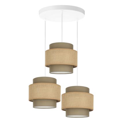 Brilagi - RESNA cable-hung pendant lamp, 3x E27/60W/230V, diam. 45 cm, brown/beige