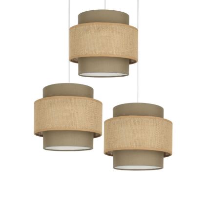 Brilagi - RESNA cable-hung pendant lamp, 3x E27/60W/230V, diam. 45 cm, brown/beige