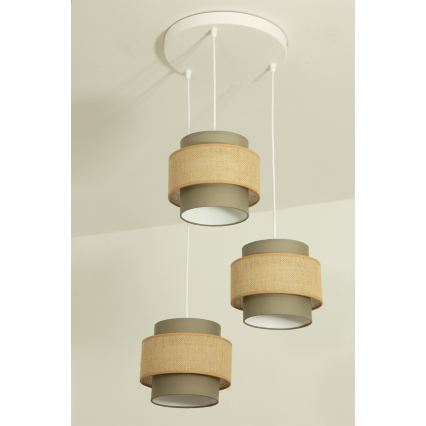 Brilagi - RESNA cable-hung pendant lamp, 3x E27/60W/230V, diam. 45 cm, brown/beige