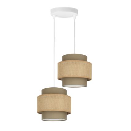 Brilagi - RESNA Cable Pendant Light 2x E27/60W/230V Ø 30 cm Brown/Beige