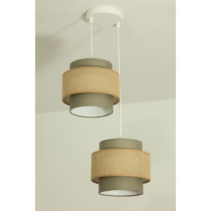 Brilagi - RESNA Cable Pendant Light 2x E27/60W/230V Ø 30 cm Brown/Beige
