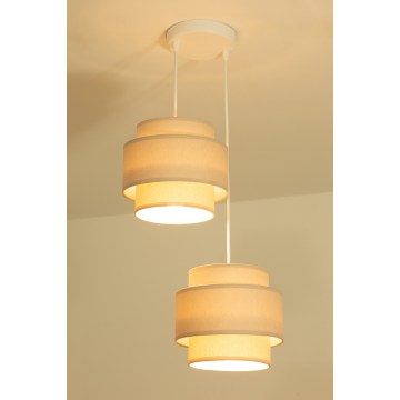 Brilagi - RESNA cable pendant light 2xE27/60W/230V Ø 30 cm beige